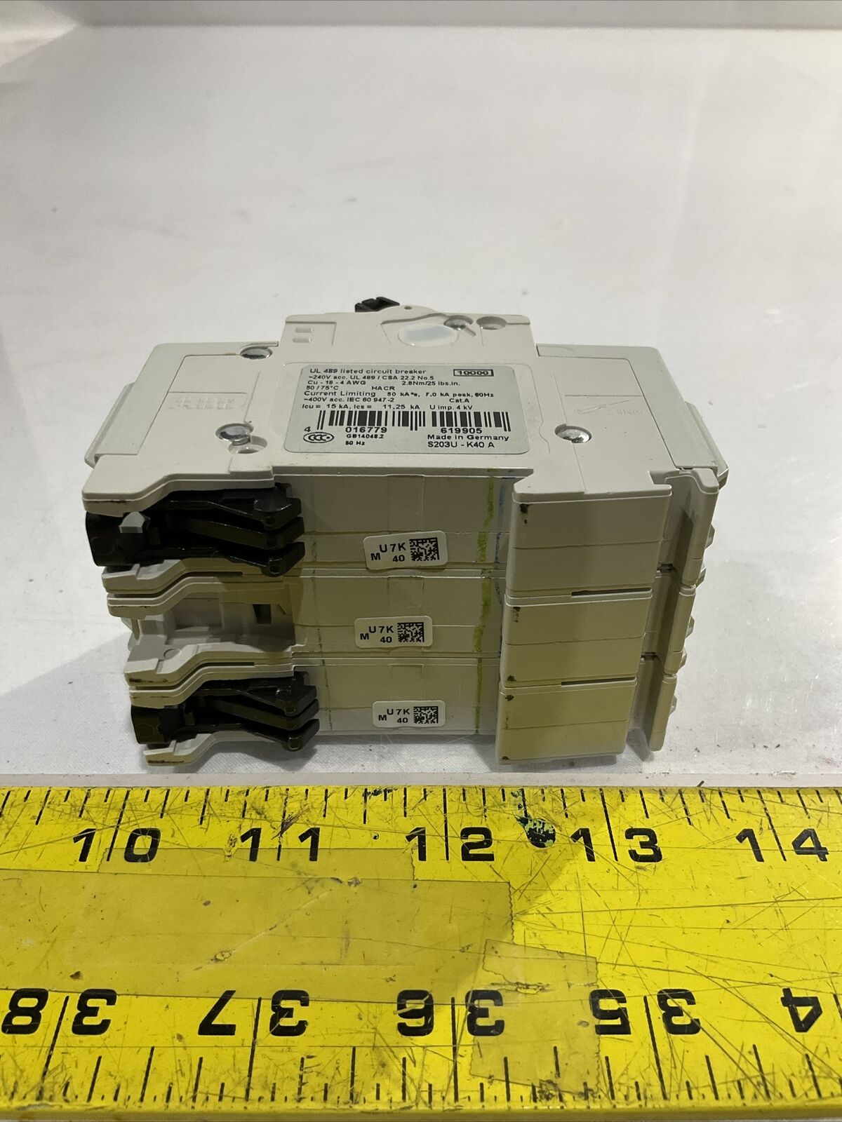 ABB E212323 3 POLE CIRCUIT BREAKER 40A 240V U3S