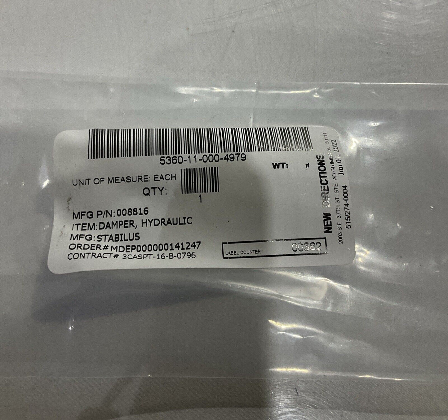 STABILUS STAB-O-SHOC 0088160000N 133/2 DAMPER HYDRAULIC LOT OF 25 U3S
