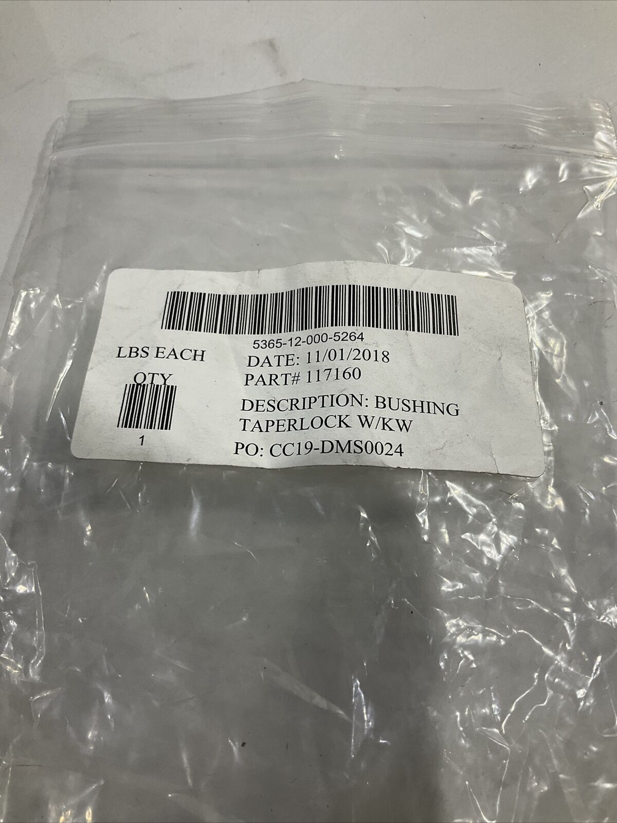 BALDOR. DODGE 117160 BUSHING TAPERLOCK LOT OF 5 U3S