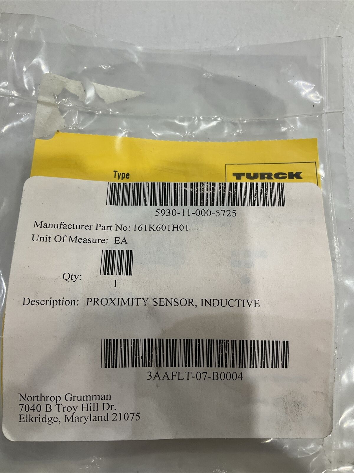 TURCK 161K601H01 PROXIMITY SENSOR INDUCTIVE U3S