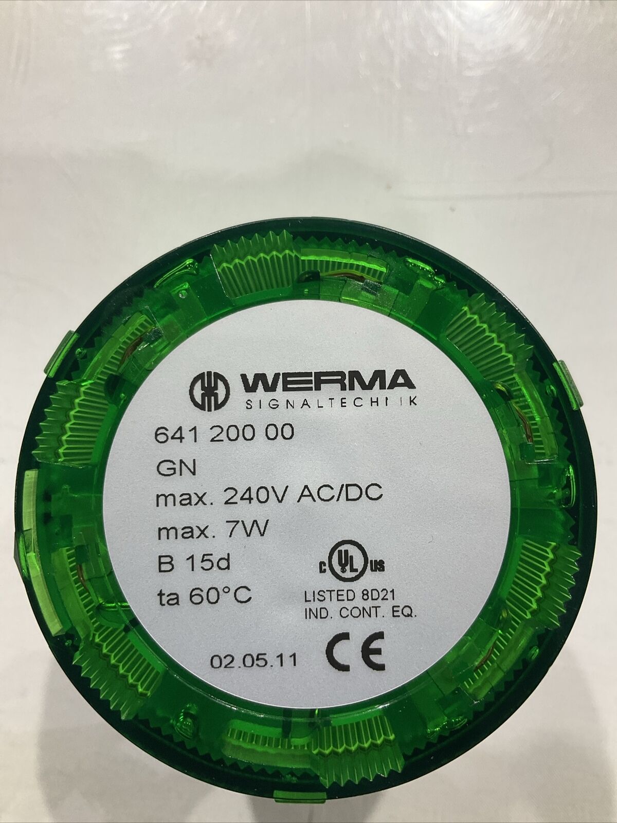 WERMA 64120000 LIGHT ELEMENT GREEN 240V 7W U3S