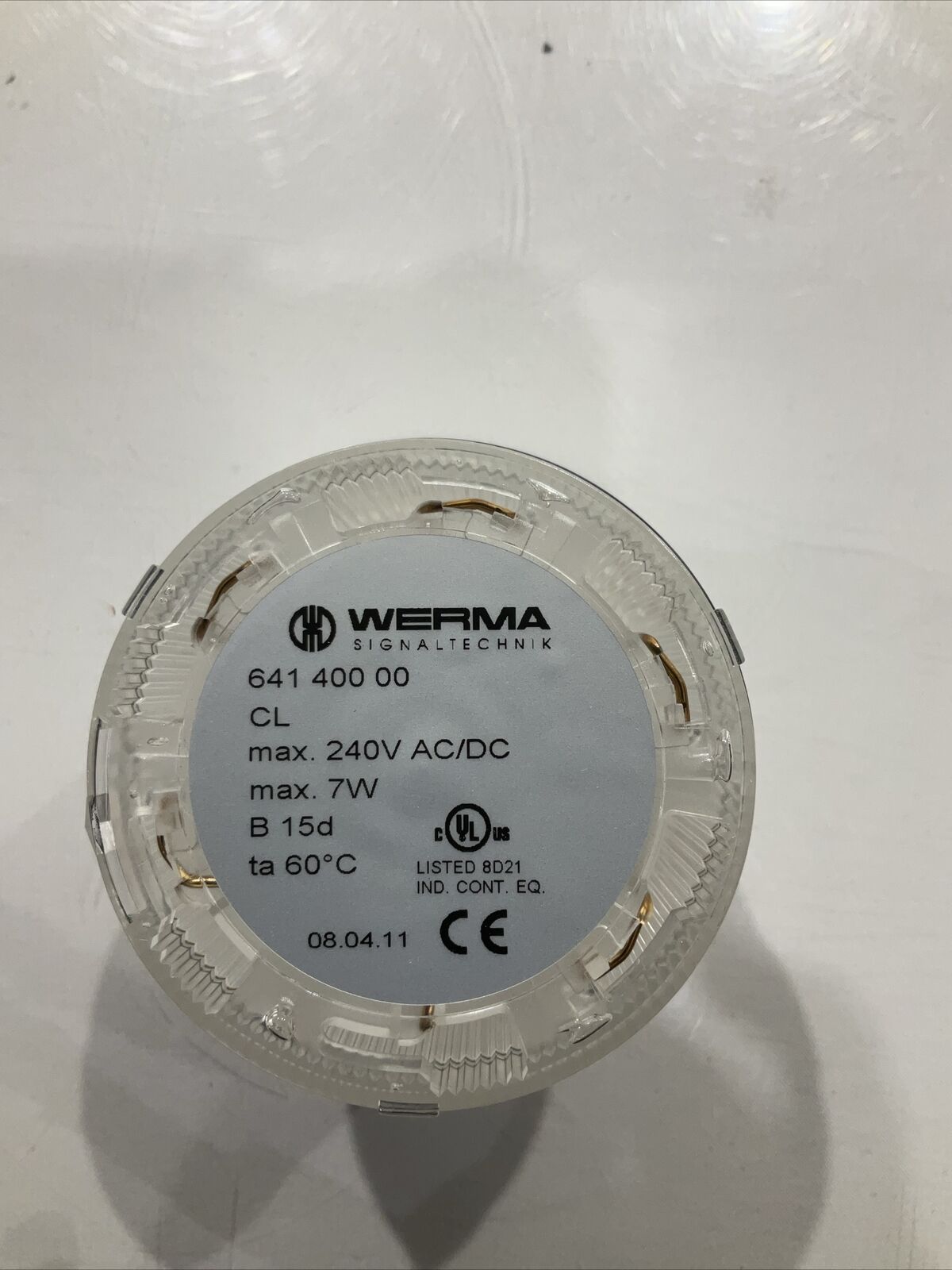 WERMA 64140000 LIGHT ELEMENT CLEAR 240V 7W LOT OF 2 U3S