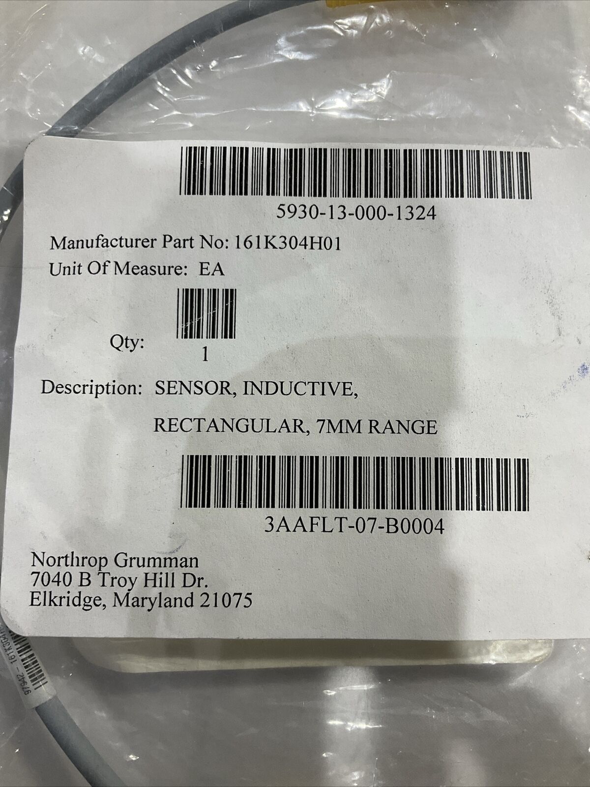 TURCK 161K304H01 SENSOR INDUCTIVE RECTANGULAR 7MM RANGE U3S