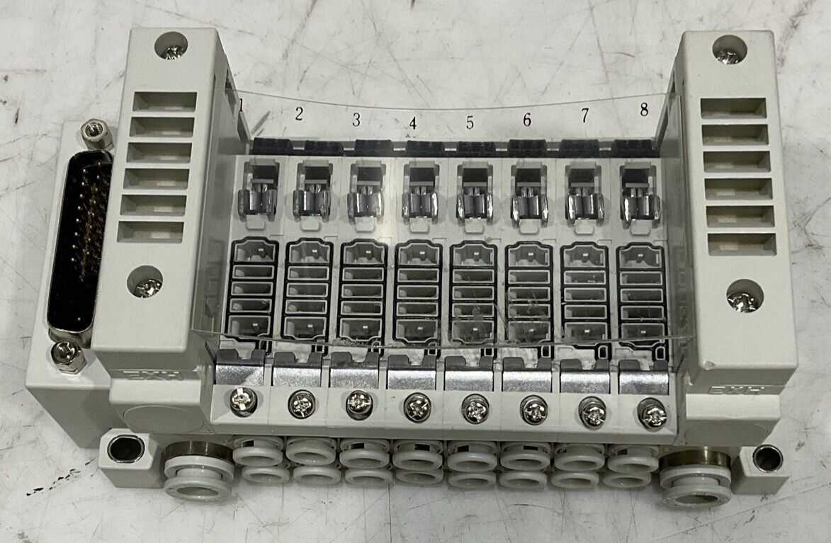 SMC VV5Q11-08C6FU0-NS-X50US 8 STATION PNEUMATIC MANIFOLD VALVE BLOCK U3S