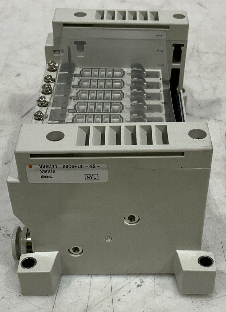 SMC VV5Q11-08C6FU0-NS-X50US 8 STATION PNEUMATIC MANIFOLD VALVE BLOCK U3S