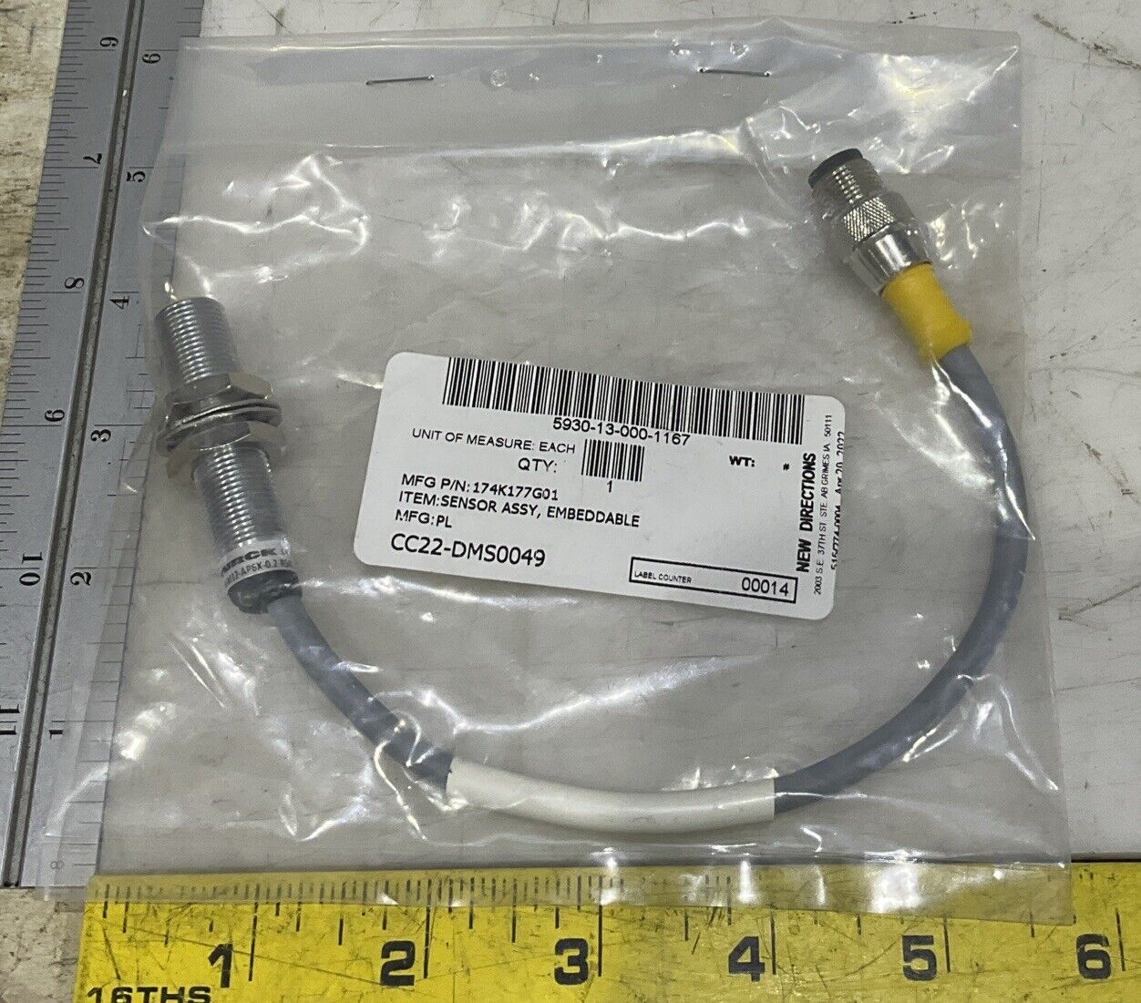 TURCK BI4-M12-AP6X-0.2-RS4T EMBEDDABLE PROXIMITY SENSOR ASSEMBLY U3S