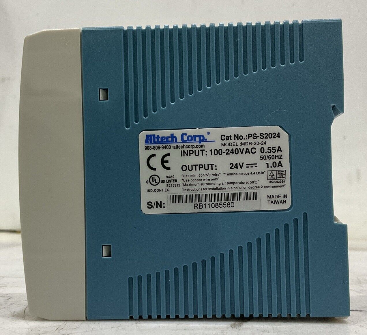 ALTECH CORP PS-S2024 100-240VAC 0.55A 50/60HZ POWER SUPPLY U3S