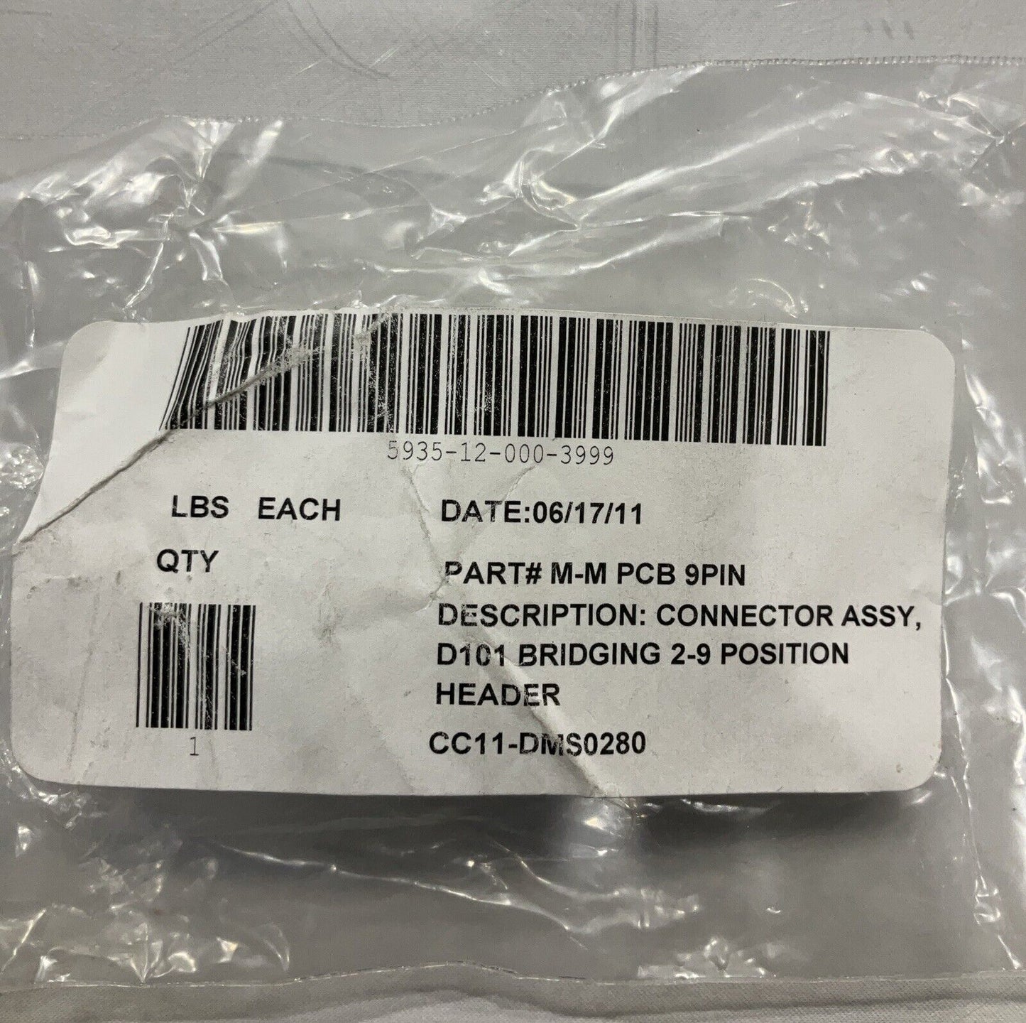 MARA INDUSTRIAL SUPPLY M-M PCB 9 PIN CONNECTOR ASSY D101 BRIDGING U3S