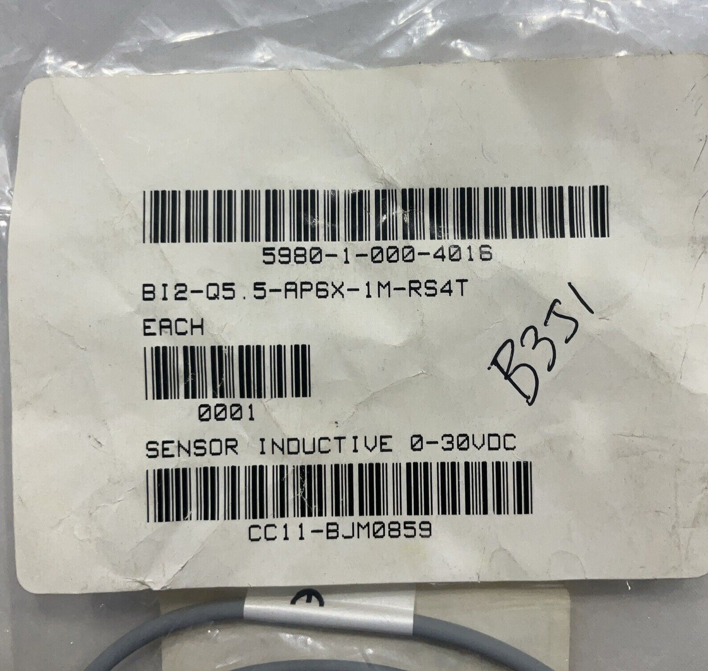 TURCK B12-Q5.5-AP6X-1M-RS4T SENSOR INDUCTIVE U3S