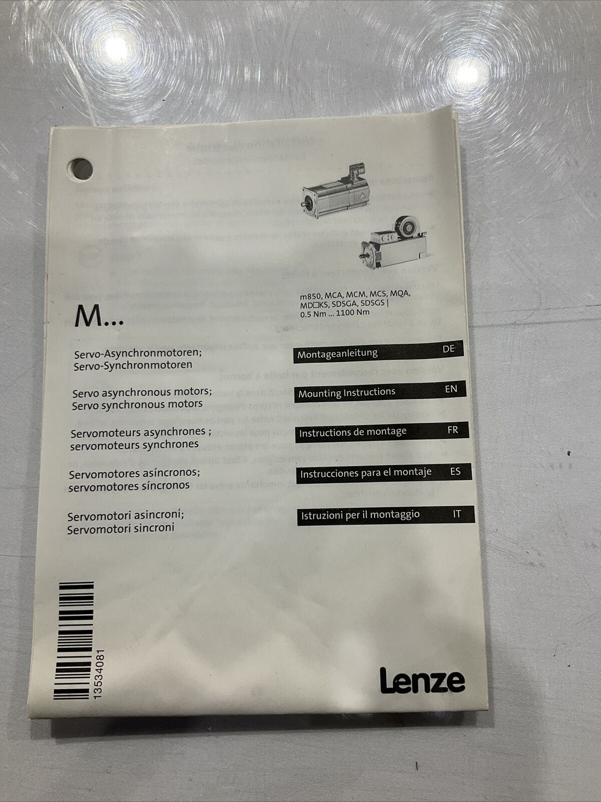 LENZE 162K282H01 MCS-06160LRS0P1-A11N-ST5S00N-R2SU SERVO MOTORS 150V U3S