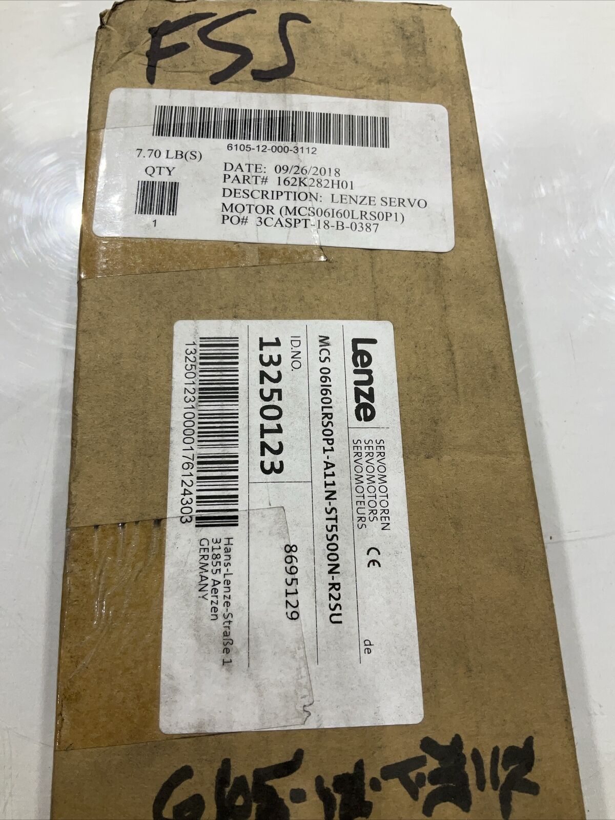 LENZE 162K282H01 MCS-06160LRS0P1-A11N-ST5S00N-R2SU SERVO MOTORS 150V U3S