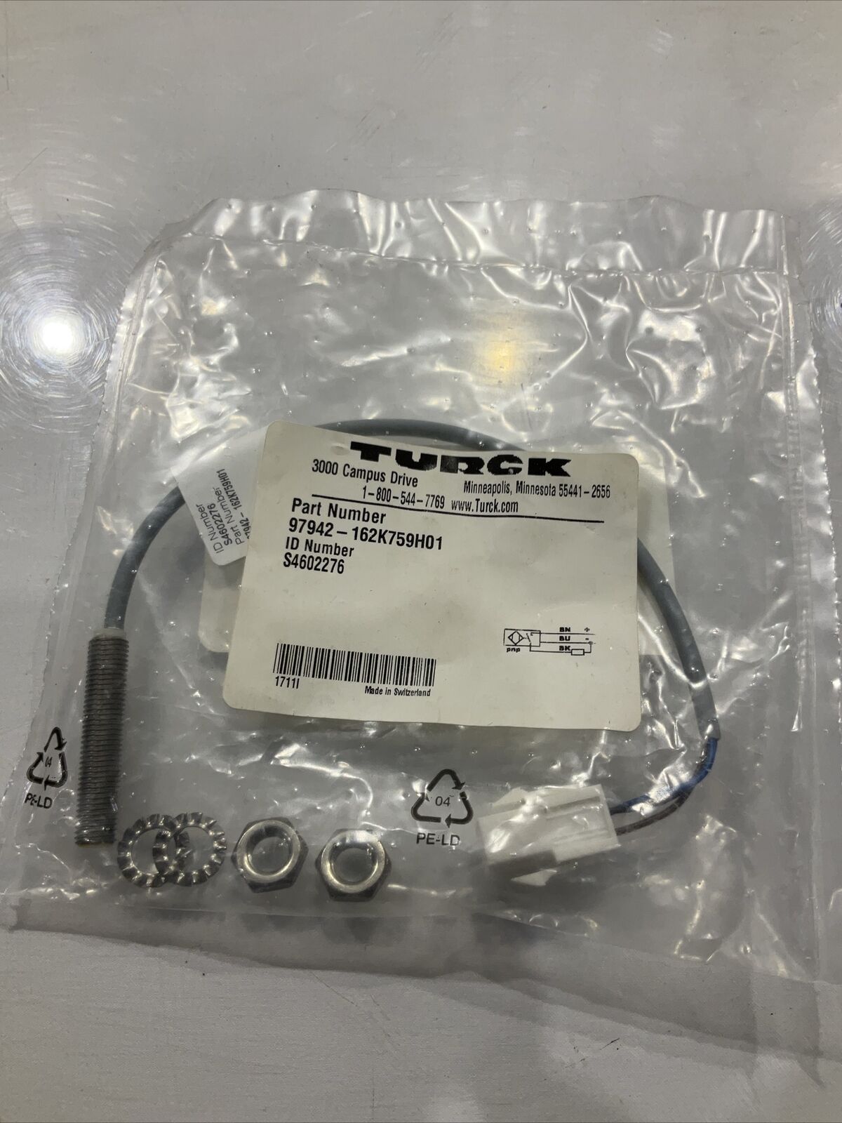 TURCK BI1.5-EG08-AP6X/CS11243 SENSOR INDUCTIVE 8MM U3S
