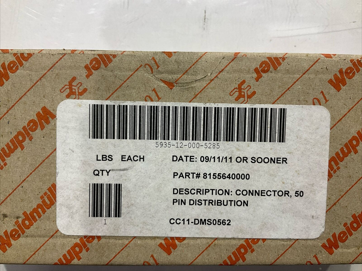 WEIDMULLER 8155640000 CONNECTOR,50 PIN DISTRIBUTION U3S