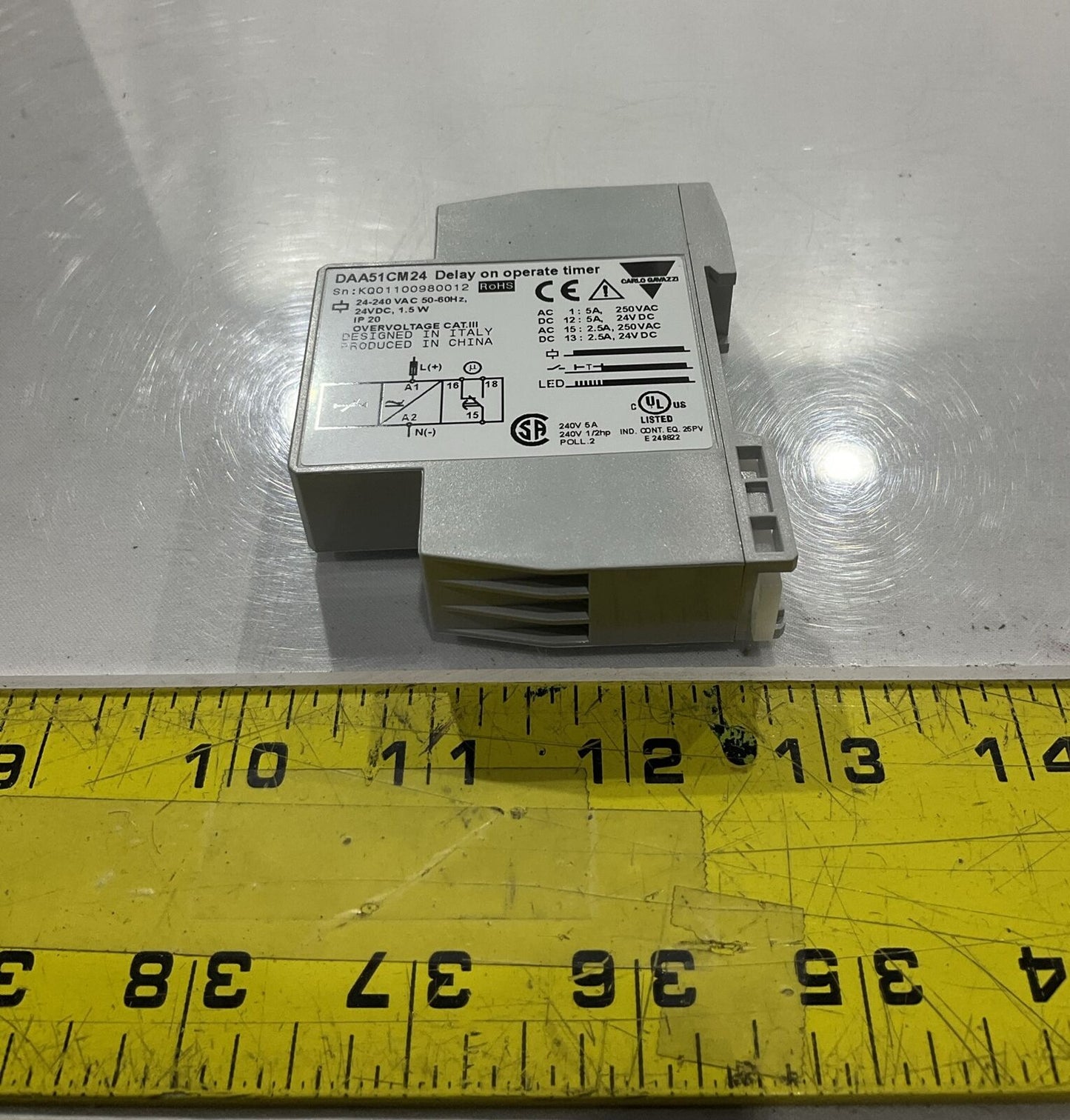 CARLO GALAZZI DAA51CM24 DELAY TIMER 24-240VDC 1.5W 50/60HZ LOT OF 3 U3S