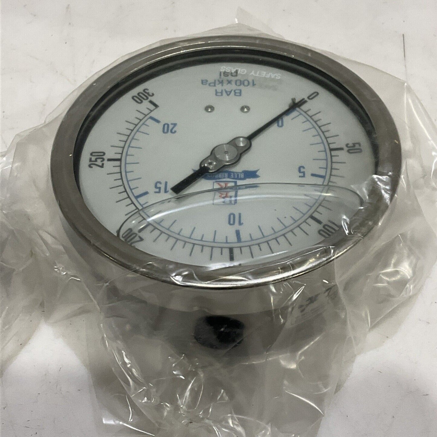 BLUE RIBBON BR301L-402H LIQUID FILLED PRESSURE GAUGE 0-300 PSI 1/2” LOT OF 2 G7T