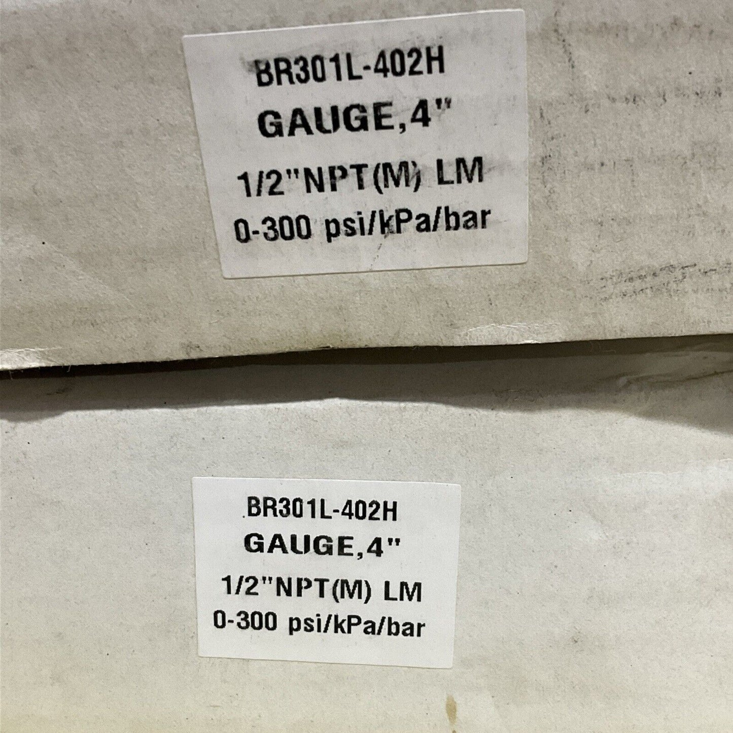 BLUE RIBBON BR301L-402H LIQUID FILLED PRESSURE GAUGE 0-300 PSI 1/2” LOT OF 2 G7T