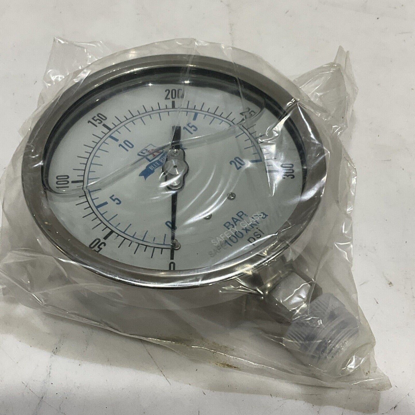 BLUE RIBBON BR301L-402H LIQUID FILLED PRESSURE GAUGE 0-300 PSI 1/2” G7T