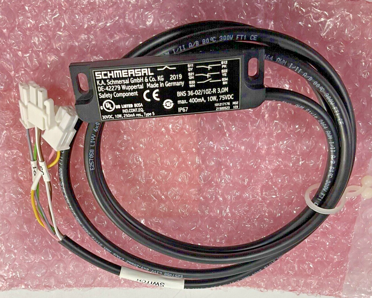 SCHMERSAL - BNS 36-02/10Z-R 3,0M w/3M CABLE SAFETY SENSOR U3S