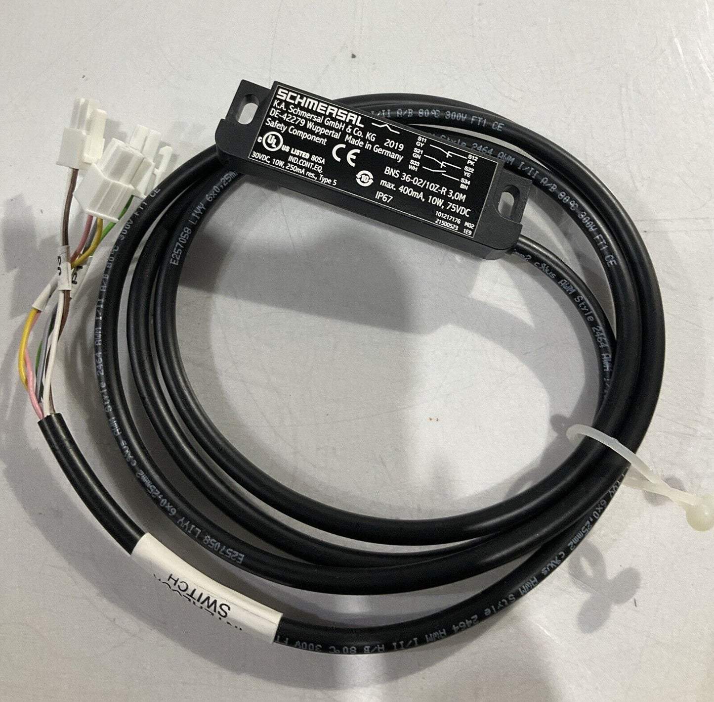 SCHMERSAL - BNS 36-02/10Z-R 3,0M w/3M CABLE SAFETY SENSOR U3S