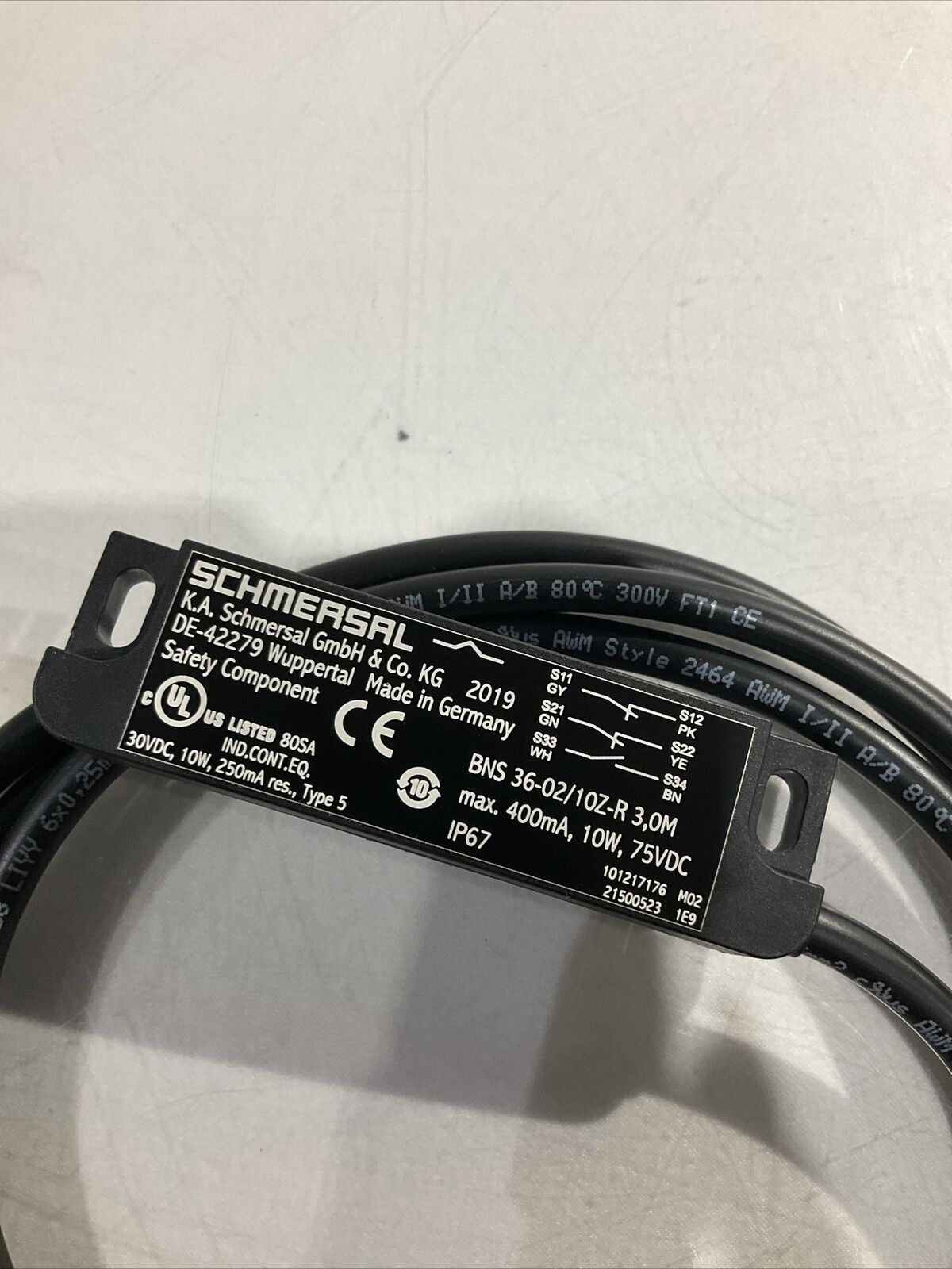 SCHMERSAL - BNS 36-02/10Z-R 3,0M w/3M CABLE SAFETY SENSOR U3S