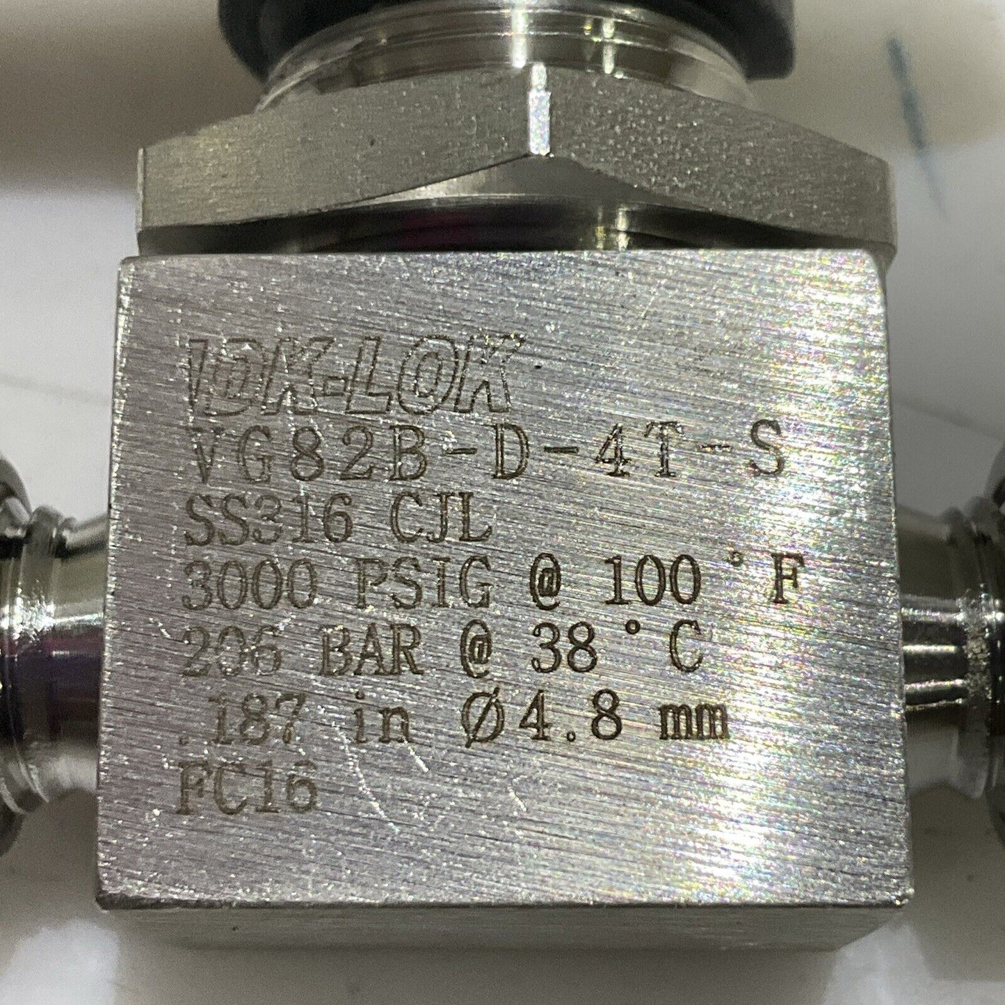 DK-LOK VG82B-D-4T-S VALVE VG82 3000 PSIG SS316 CJL 4.8MM LOT OF 10 G7T