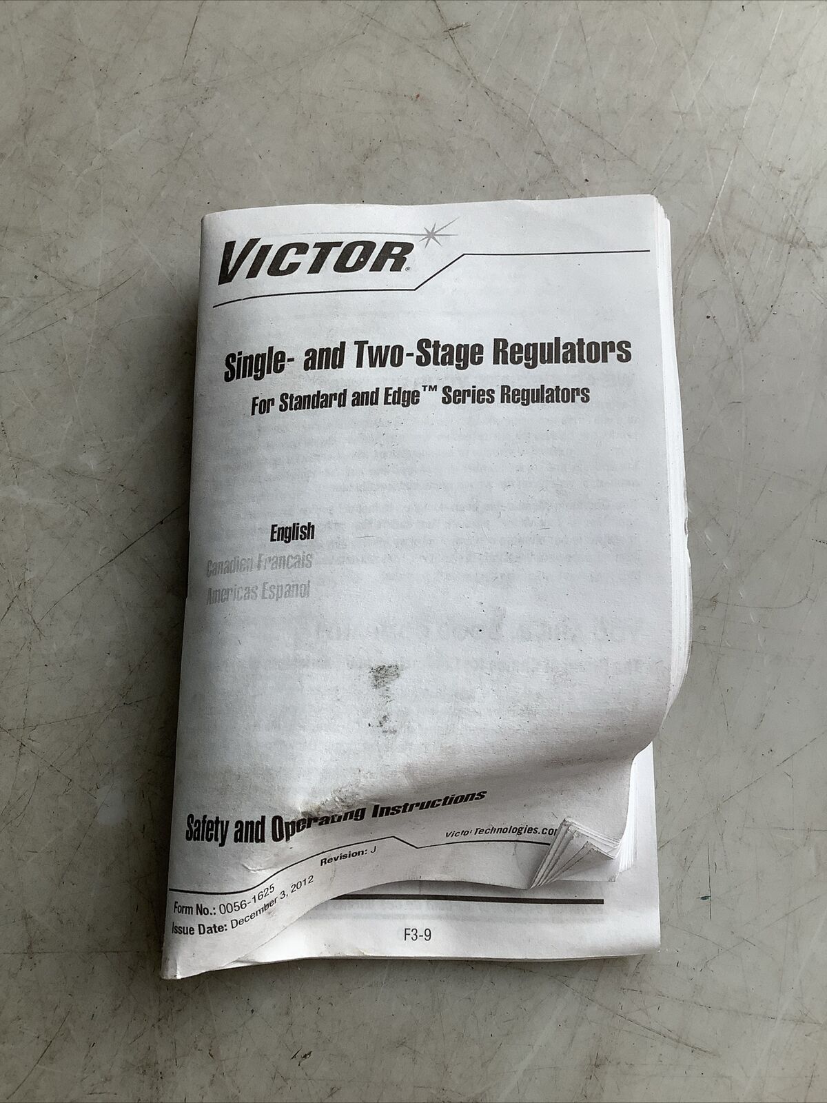 VICTOR 0781-0532 SR450D-346 REGULATOR 5/8IN-18 LH F 125PSIG