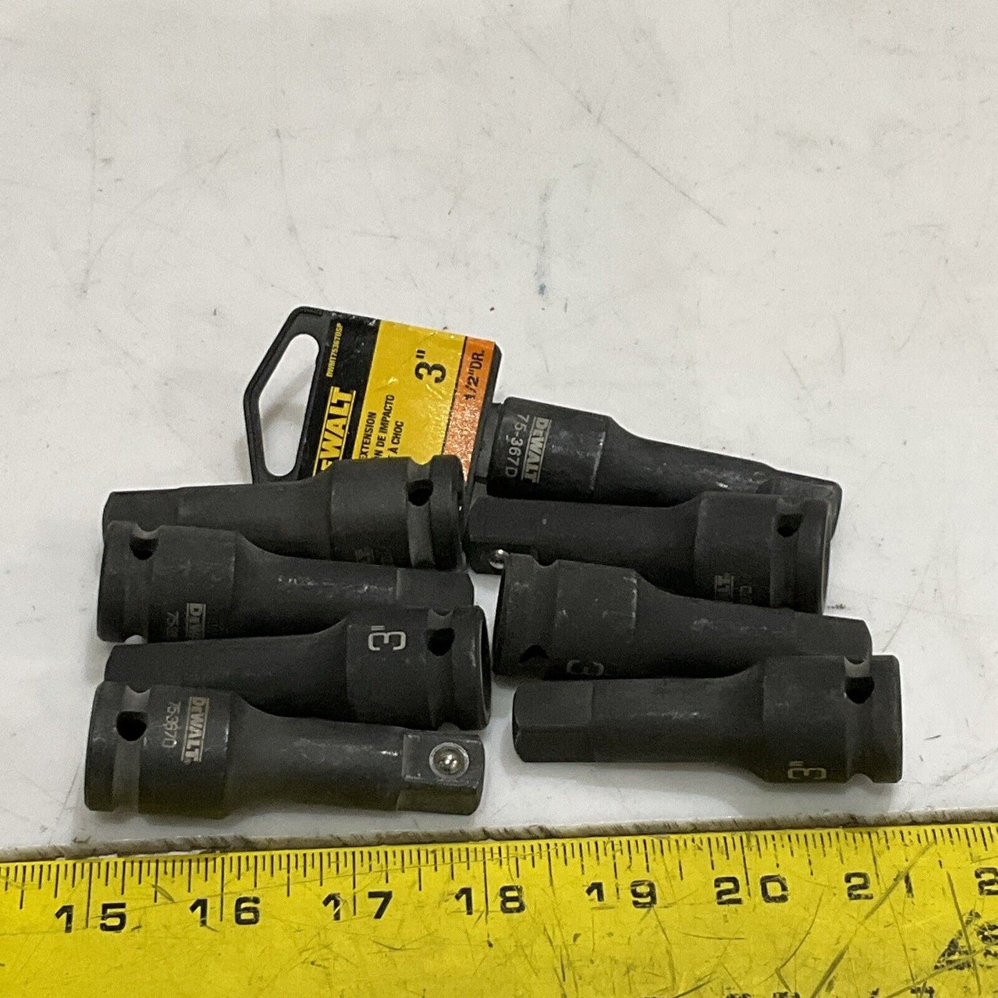 DEWALT DWMT753670SP 75-387D IMPACT WRENCH EXTENSION 3” 1/2” DR. LOT OF 8 G7T