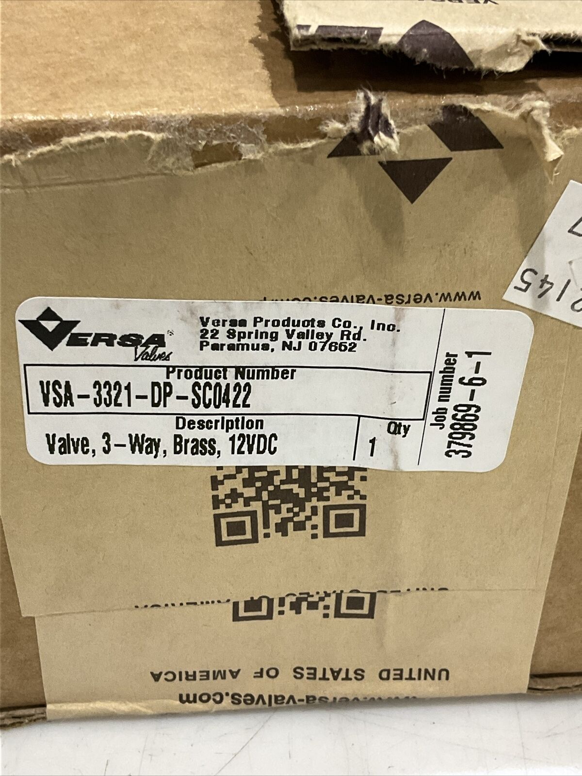 VERSA VSA-3321-DP-SC0422 SOLENOID VALVE 3-WAY BRASS 12VDC G7T