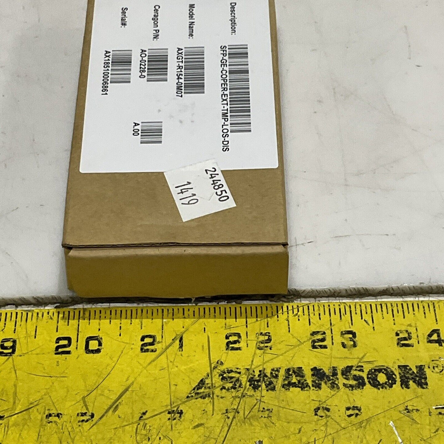 AXCEN AXGT-R154-0M07 COPPER SFP TRANSCEIVERS FIBERINT 1000 BASE G7T