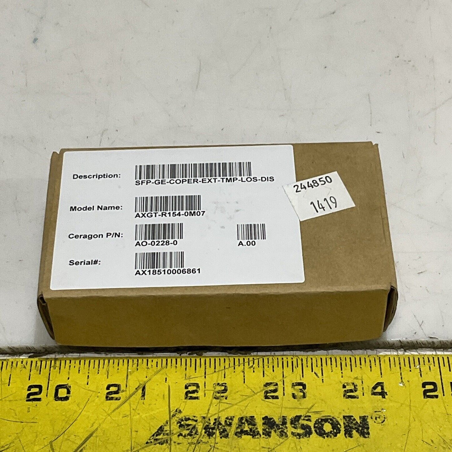 AXCEN AXGT-R154-0M07 COPPER SFP TRANSCEIVERS FIBERINT 1000 BASE G7T
