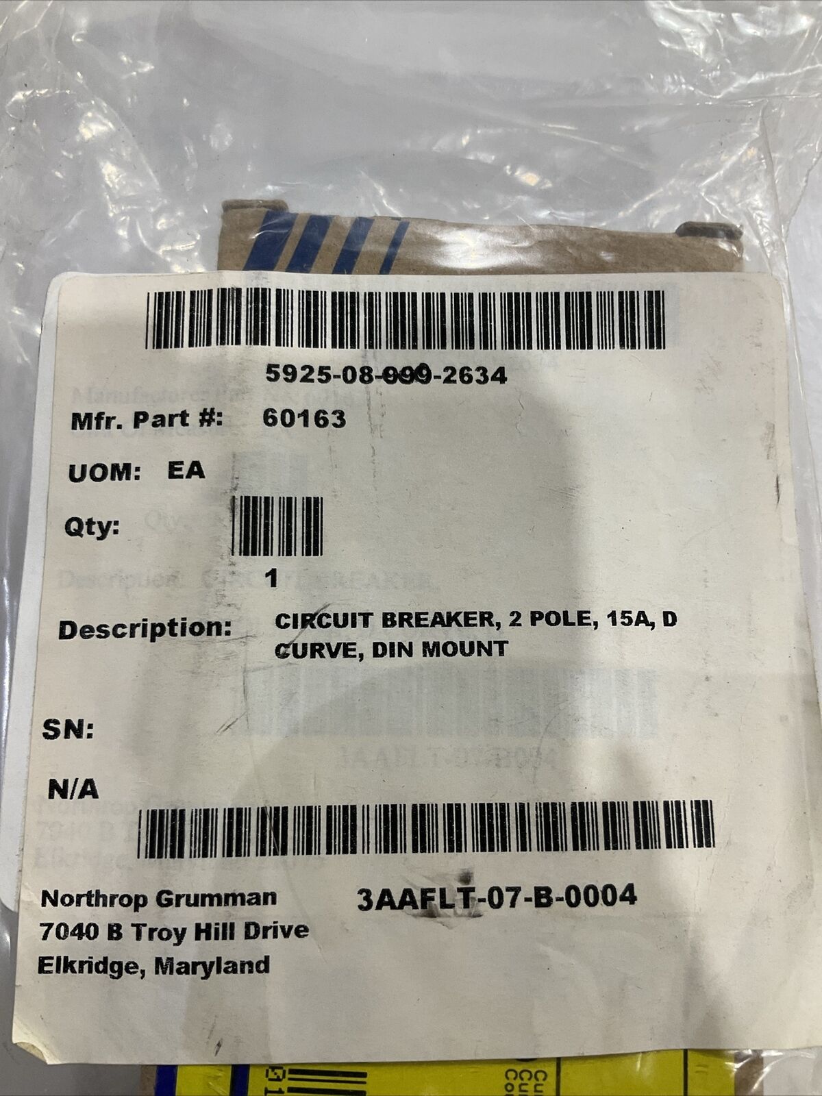 SQUARE D 60163 MULIT 9 C60 MINIATURE CIRCUIT BREAKER 240V 5A 2P U3S