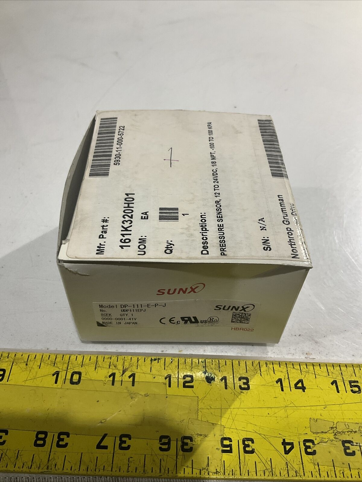 SUNX DP-111-E-P DIGITAL PRESSURE SENSOR 24VDC U3S