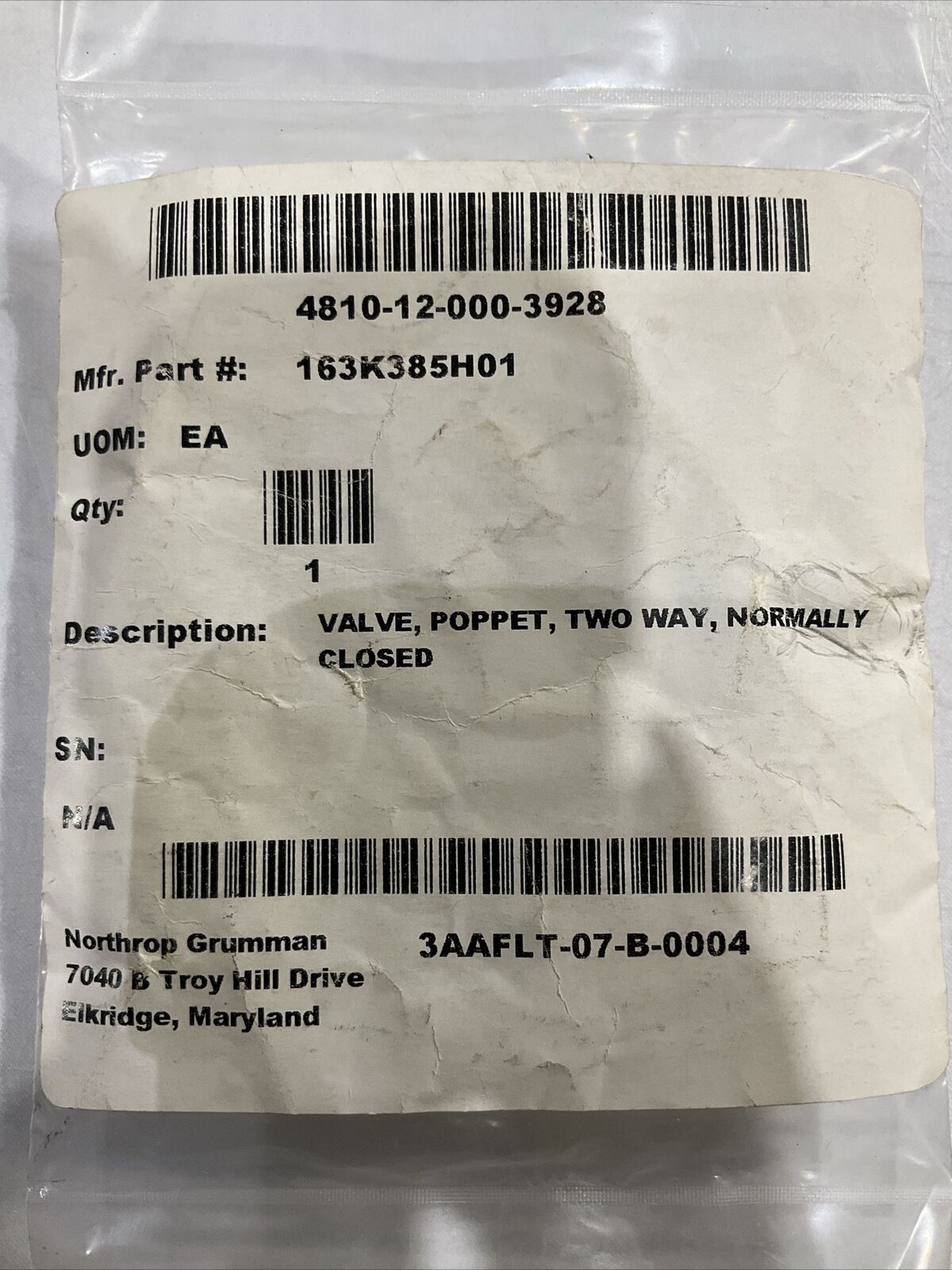 CLIPPARD MINIMATIC 163K385H01 VALVE POPPER TWO WAY NORMALLY CLOSED U3S