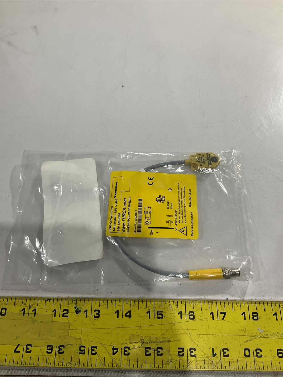 TURCK BI4-Q06-AP6X2-0.02M-PSG 3M/S1174 SENSOR INDUCTIVE 4MM LOT OF 2 U3S