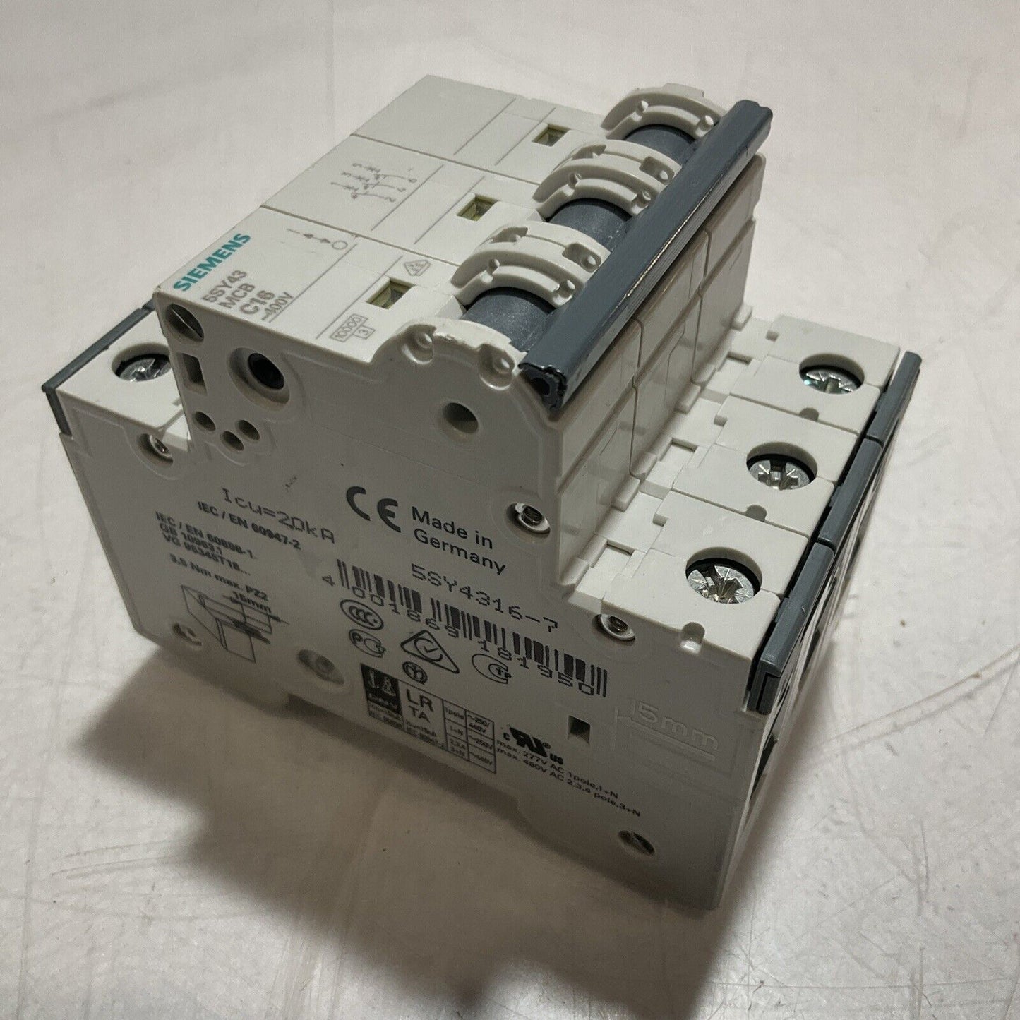 SIEMENS 5SY4316-7 MINIATURE CIRCUIT BREAKER 440V U3S