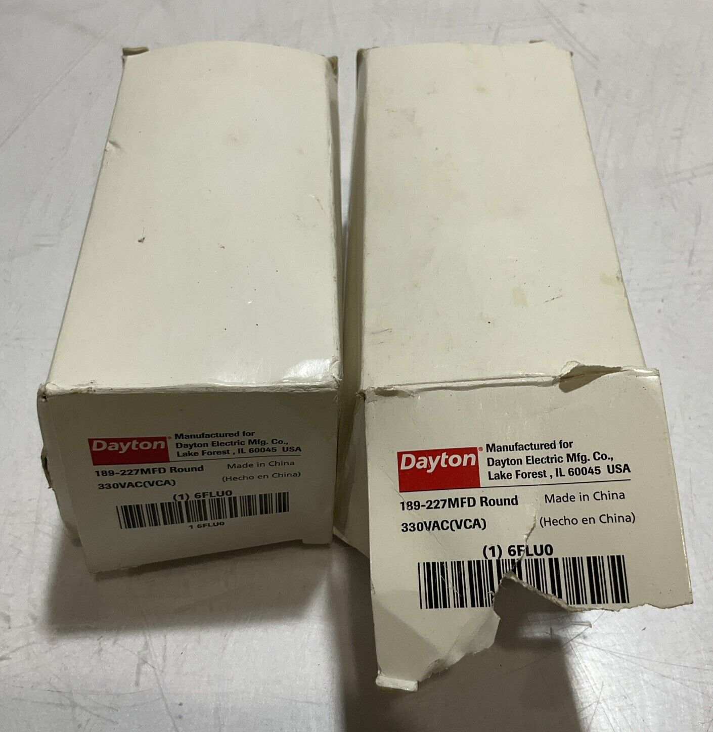 DAYTON 6FLU0 MOTOR START CAPACITOR 330VAC LOT OF 2 U3S