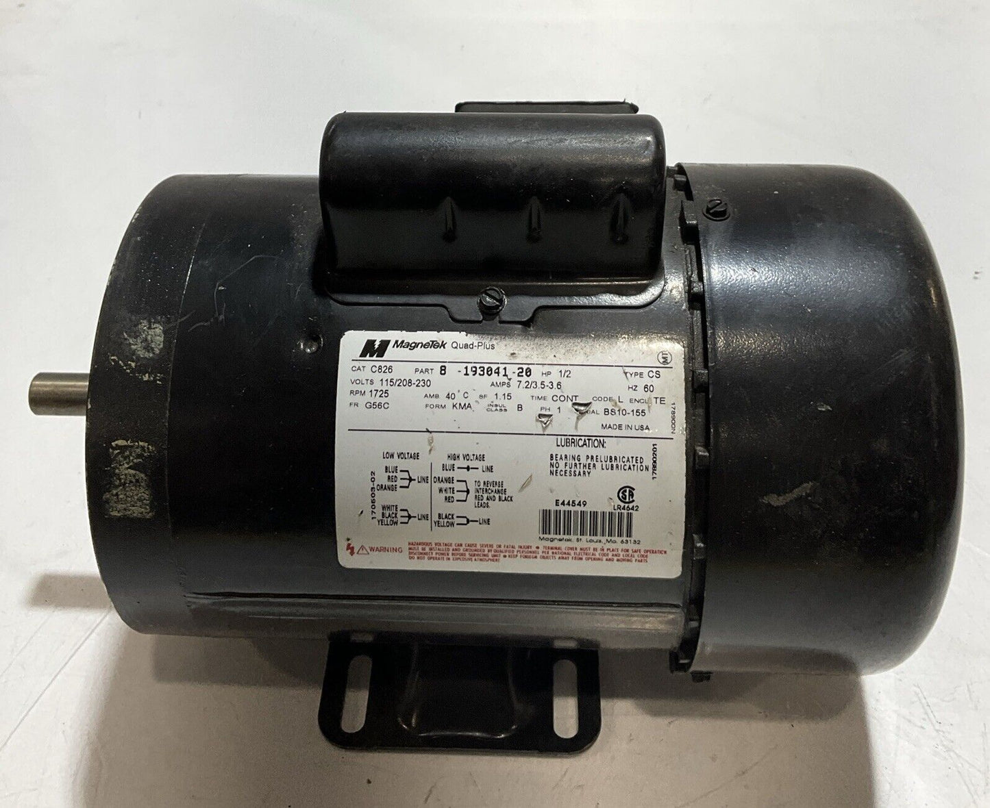 MAGNETEK 1/2HP 8-193041-20 MOTOR U3S