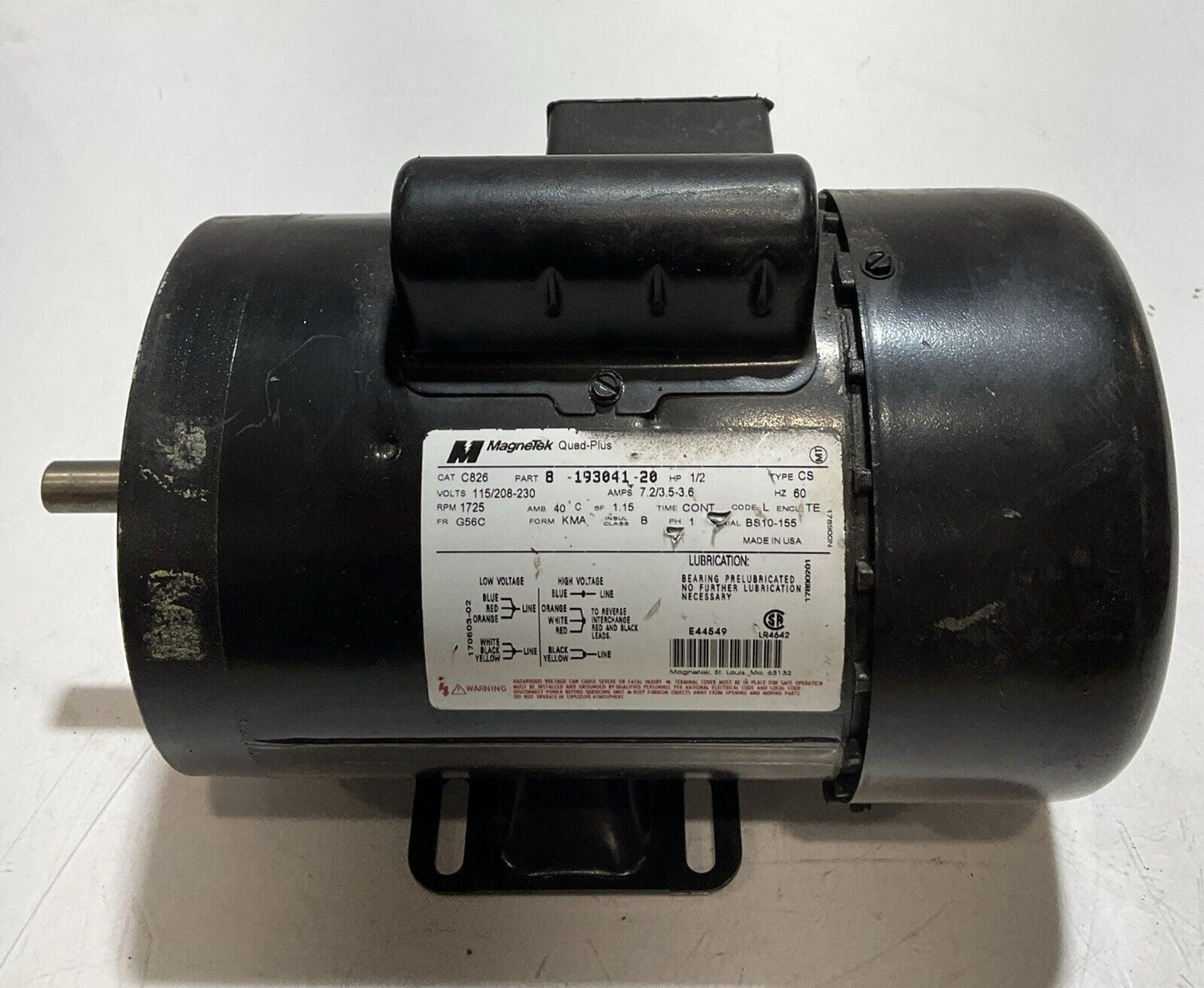 MAGNETEK 1/2HP 8-193041-20 MOTOR U3S