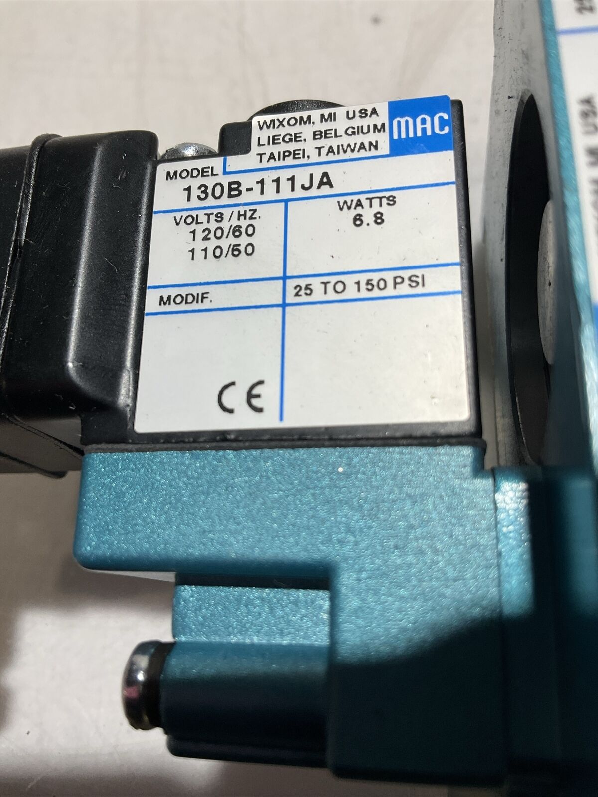 MAC 130B-111JA SOLENOID VALVE 56C-12-111JA U3S