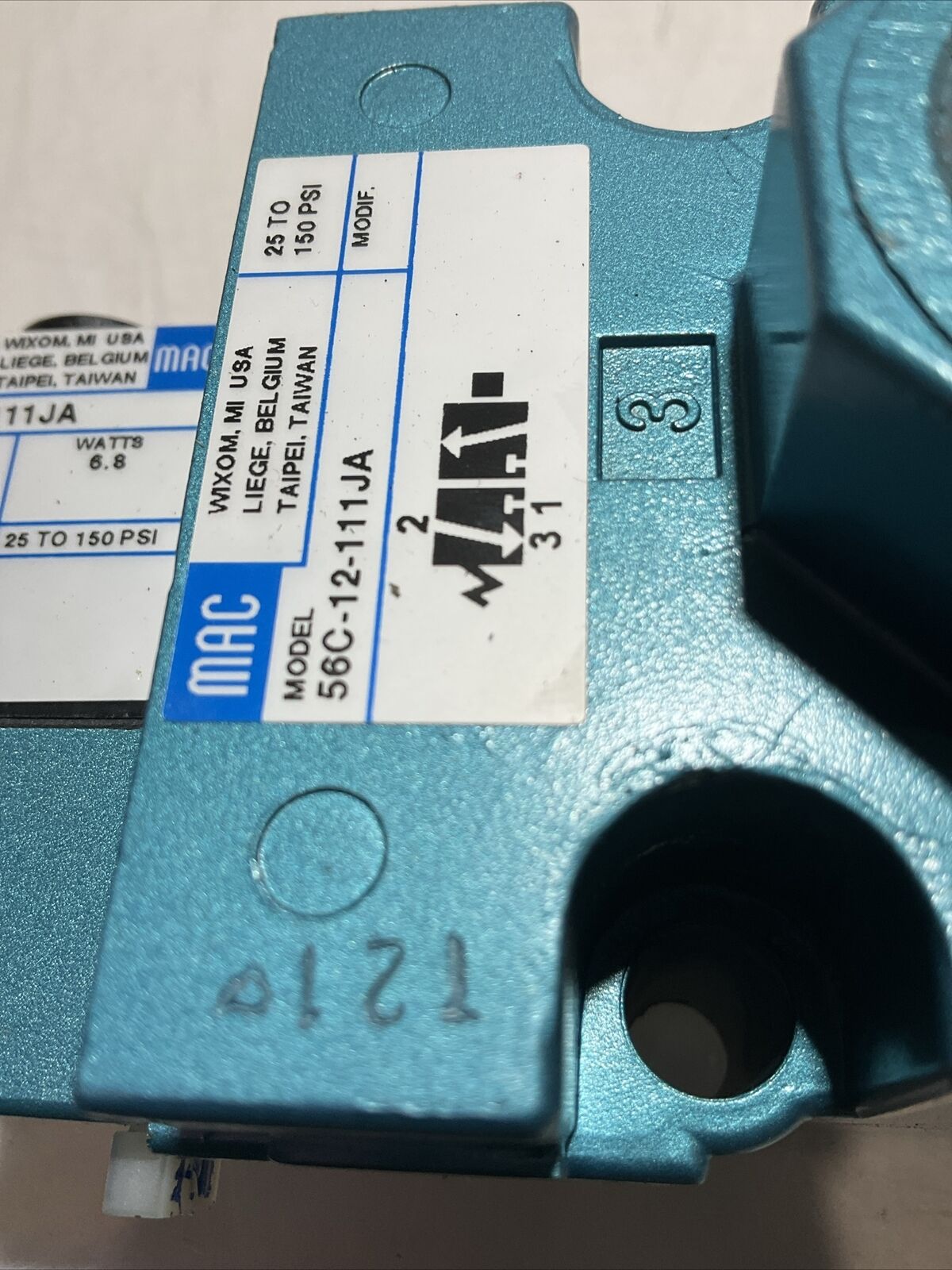 MAC 130B-111JA SOLENOID VALVE 56C-12-111JA U3S