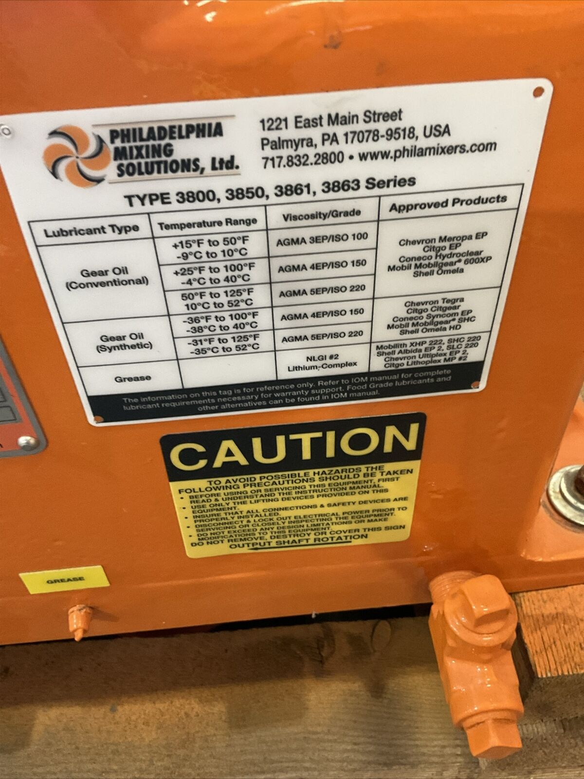 PHILADELPHIA RAVEN 3800 3853M SPENT WASH WATER SUMP MIXER MIX-84-6011 1800RPM