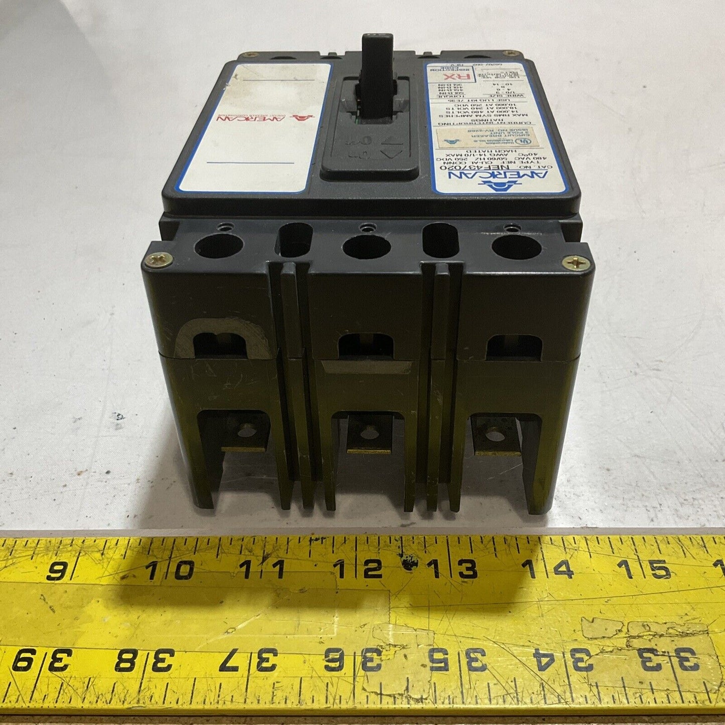AMERICAN NEF437020 20A CIRCUIT BREAKER 3POLES 250VOLTS DC U3S