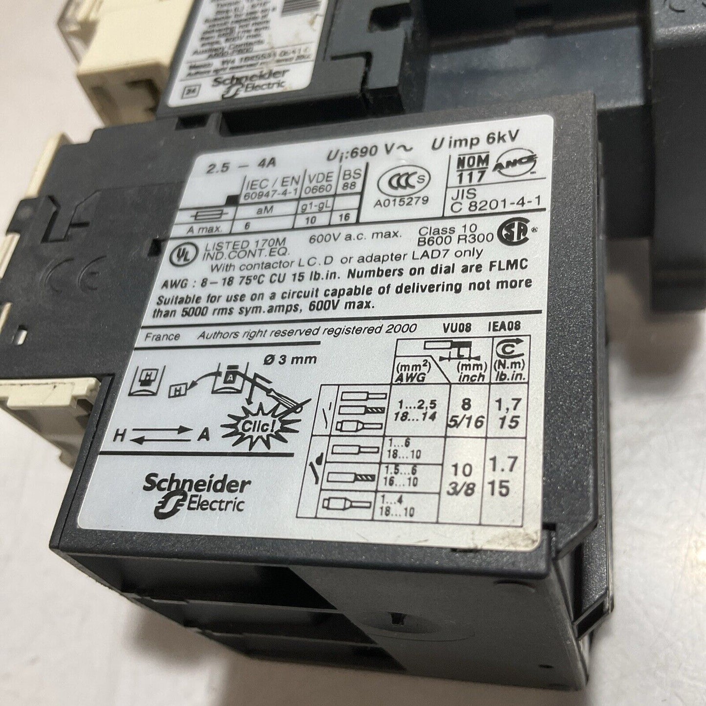 TELEMECANIQUE LC1D09 CONTRACTOR MOTOR CONTROL 690V U3S