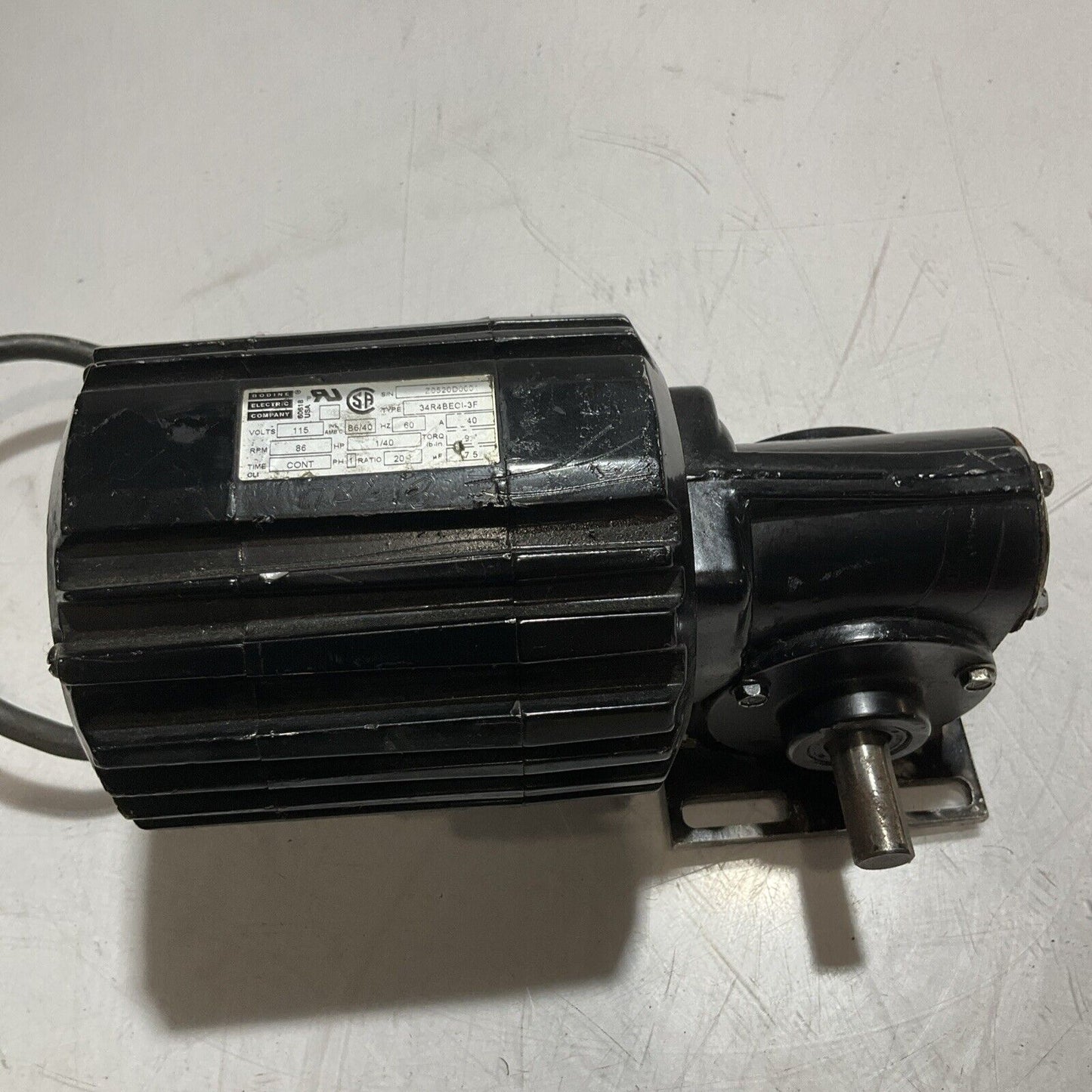BODINE ELECTRIC COMPANY 34R4BECI-3F GEARMOTOR 115 VOLTS