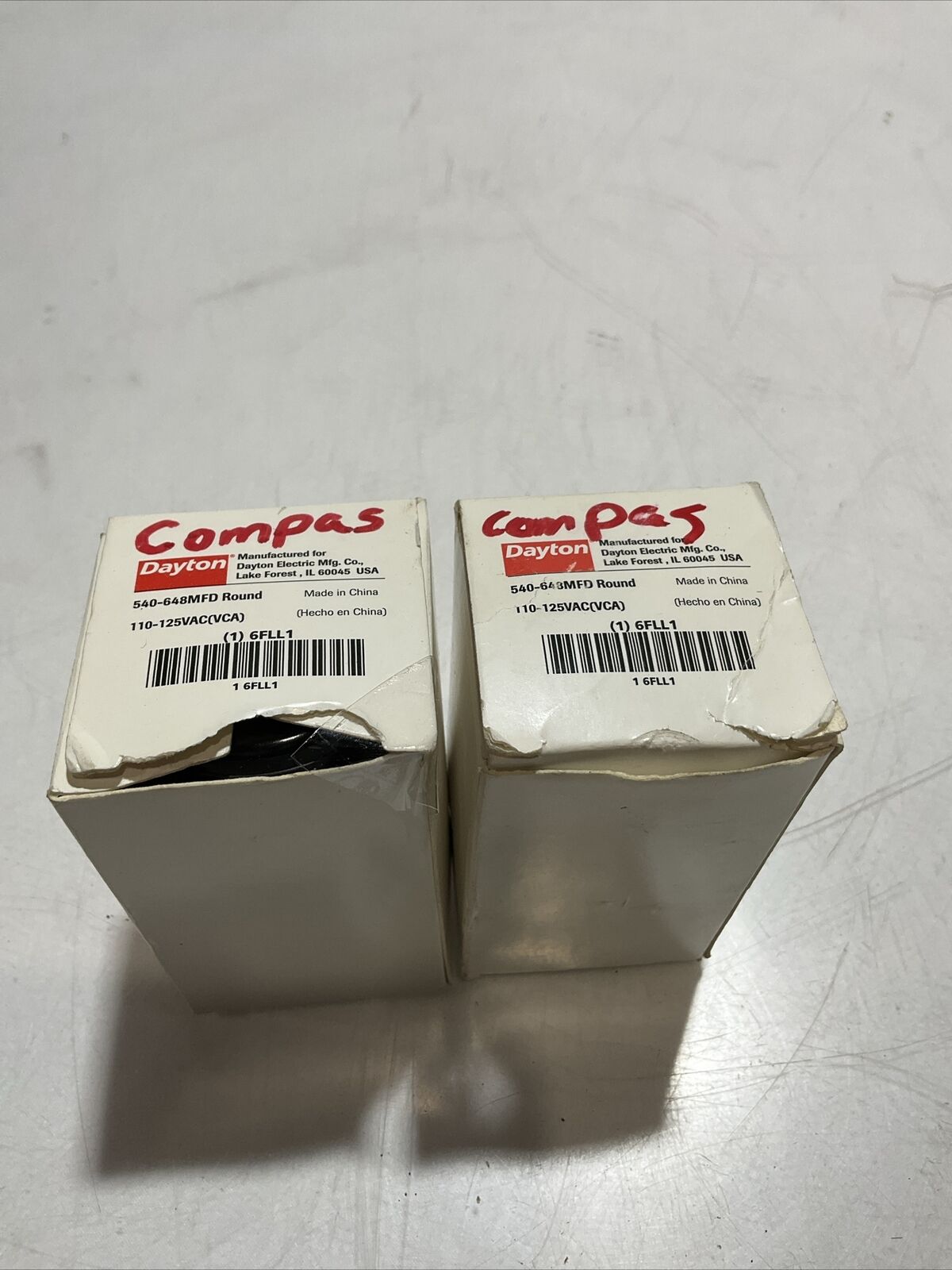 DAYTON 6FLL1 MOTOR START CAPACITOR 110-125VAC LOT OF 2 U3S