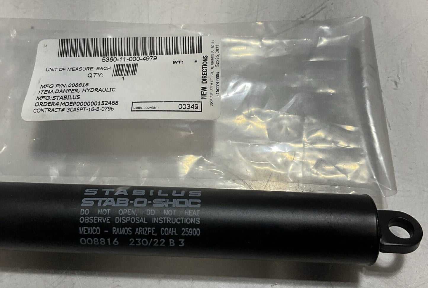 STABILUS STAB-O-SHOC 00886 HYDRAULIC DAMPER LOT OF 25 U3S