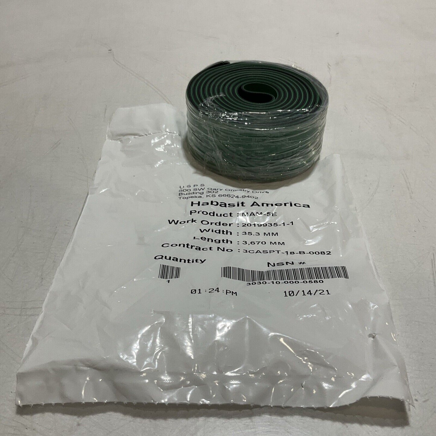 HABBASIT AMERICA MAM-5E 35.3MM X 3670MM CONVEYOR BEALT LOT 25 U3S