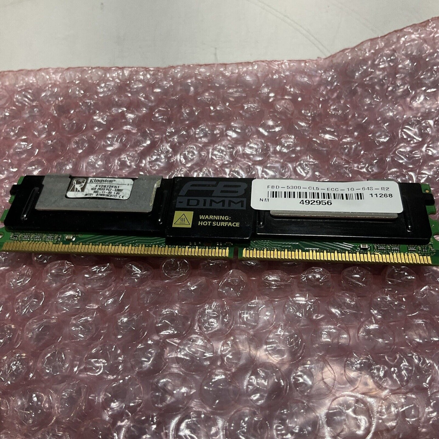 KINGSTON F12872F51 1GB DDR2 FULLY BUFFERED FB ECC PC25300 667Mhz 2Rx8 MEMORY U3S