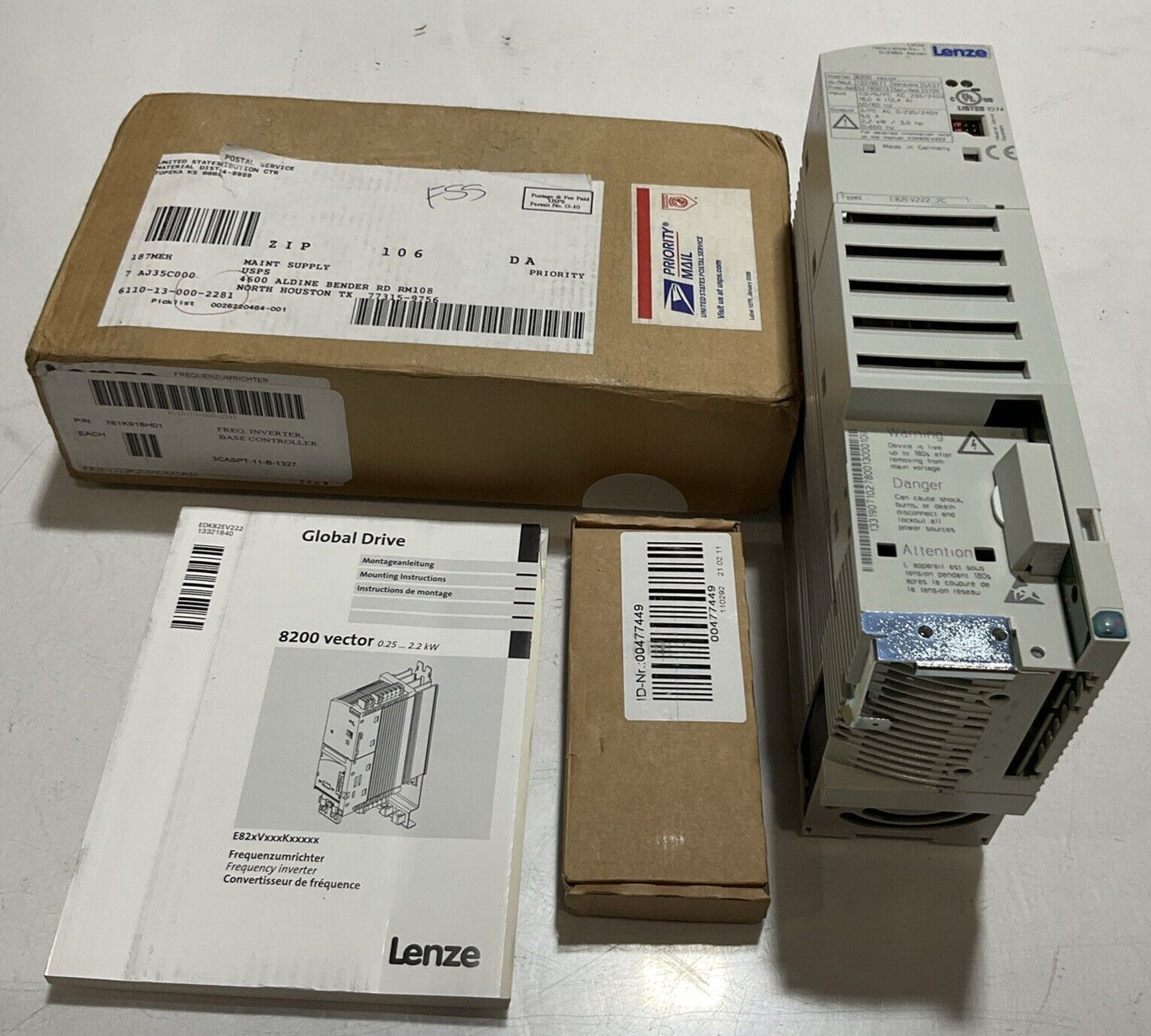 LENZE E82EV222_2C E82EV2222C 8200 VECTOR INVERTER BASECONTROLLER U3S