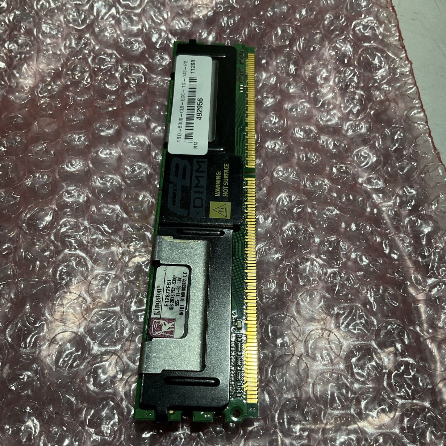 KINGSTON F12872F51 1GB DDR2 FULLY BUFFERED FB ECC PC25300 667Mhz 2Rx8 MEMORY U3S